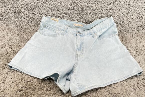 Levi's Pants - Levi's Strauss Women's ALine Denim Shorts 34"High Rise Waist Light Wash 5 Pocket